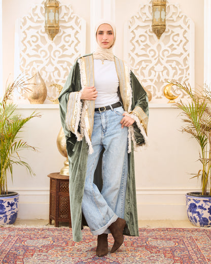 Royal Mint Green Embellished Kaftan – Ramadan Edition