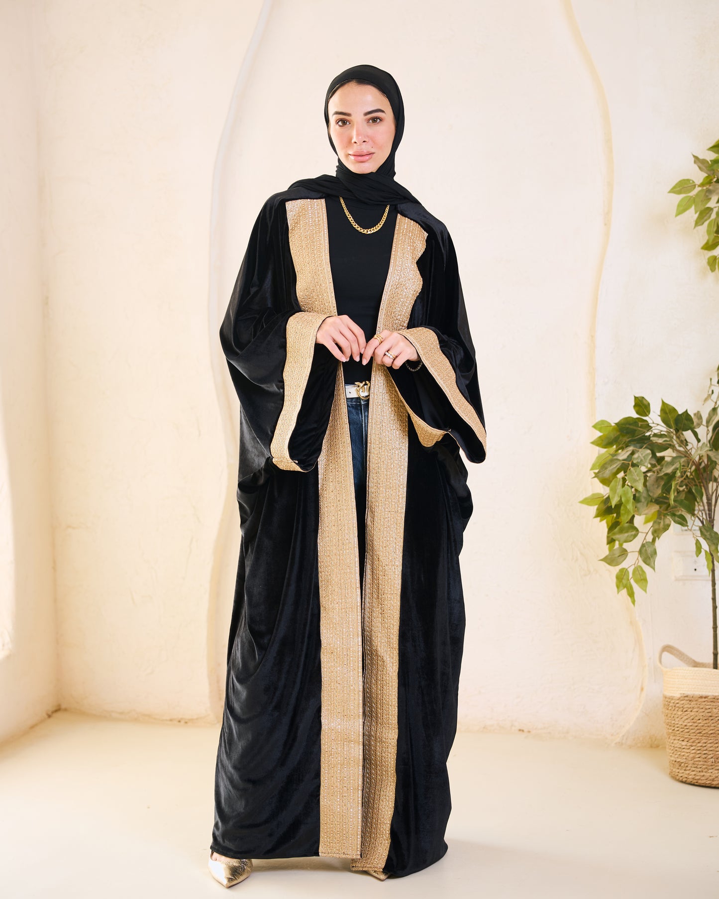 Gilded black Velvet Kaftan