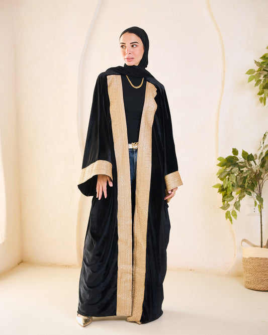 Gilded black Velvet Kaftan