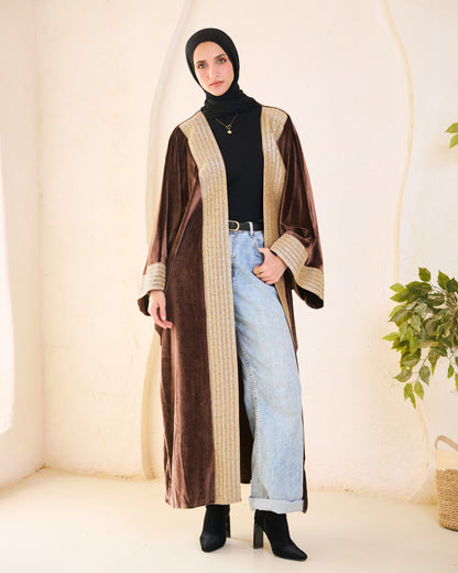 Gilded Mocha Velvet Kaftan
