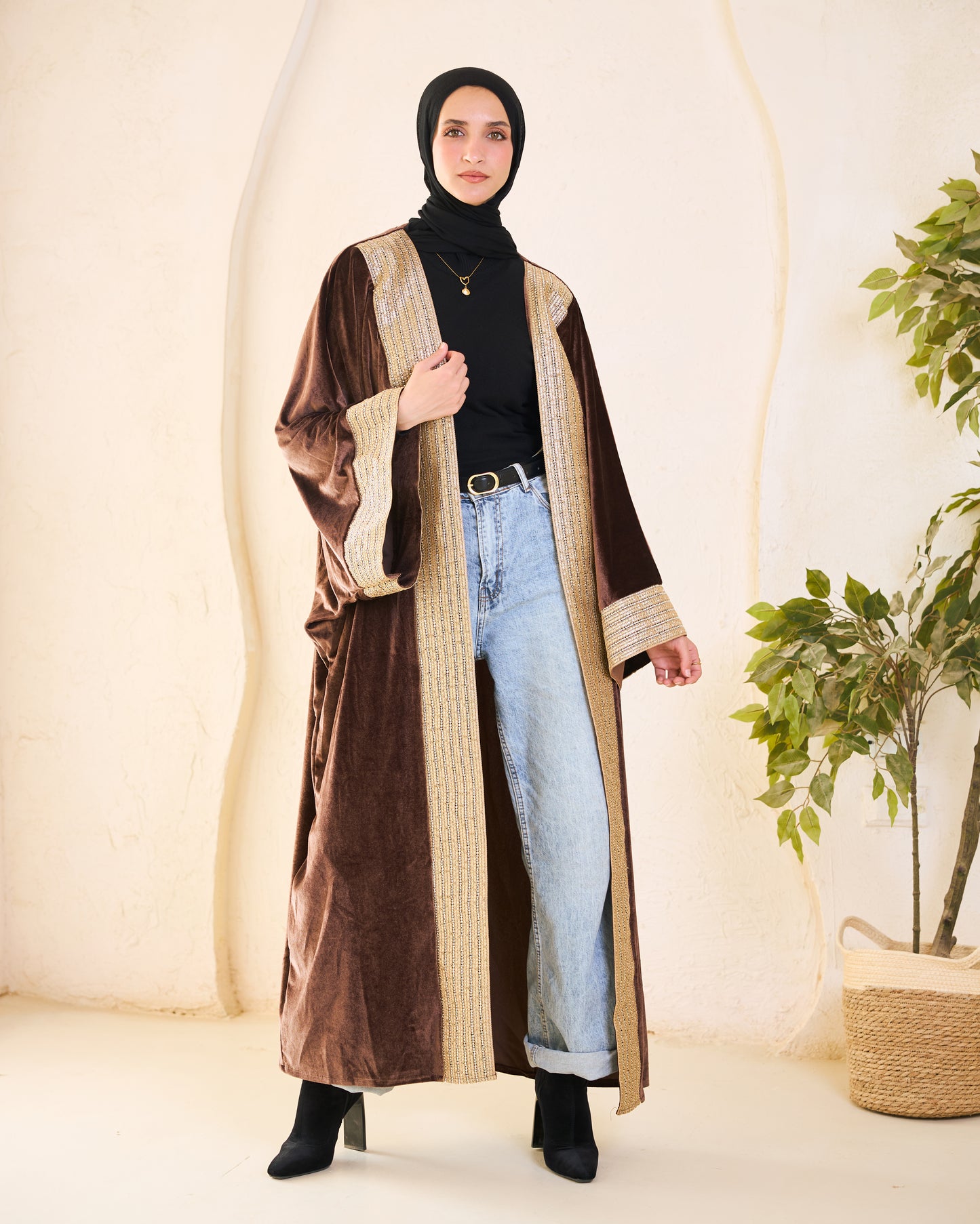 Gilded Mocha Velvet Kaftan