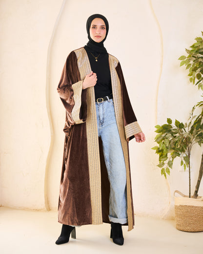 Gilded Mocha Velvet Kaftan