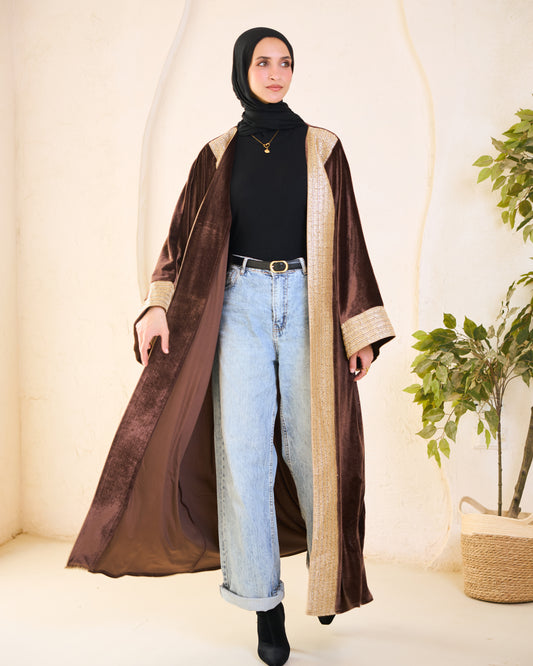 Gilded Mocha Velvet Kaftan