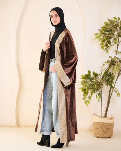 Gilded Mocha Velvet Kaftan