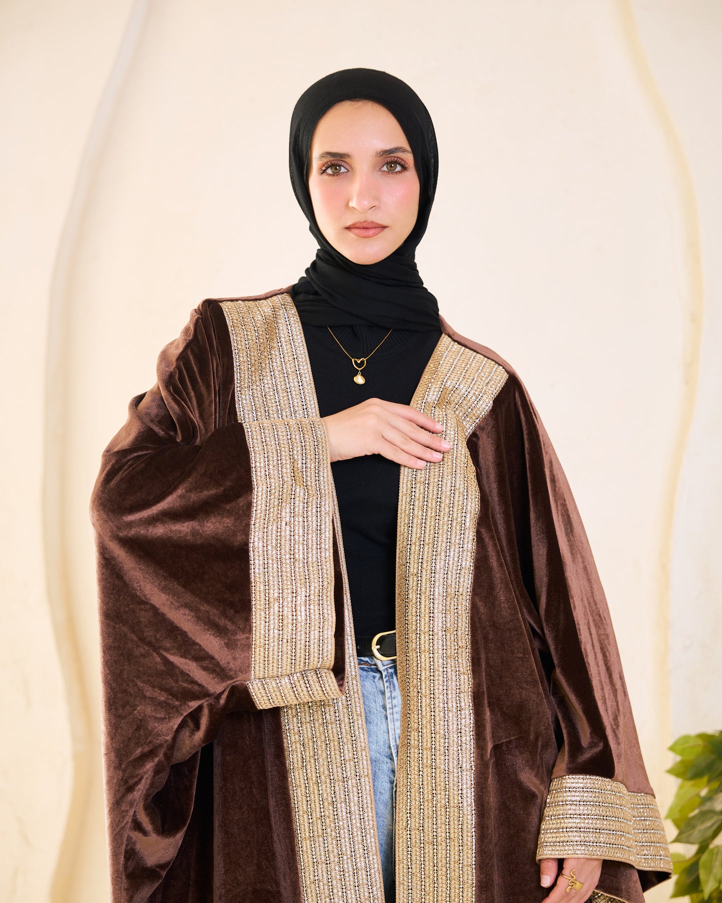 Gilded Mocha Velvet Kaftan
