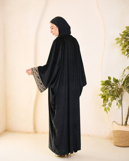 Black Heritage Gold-Embroidered Velvet Kaftan