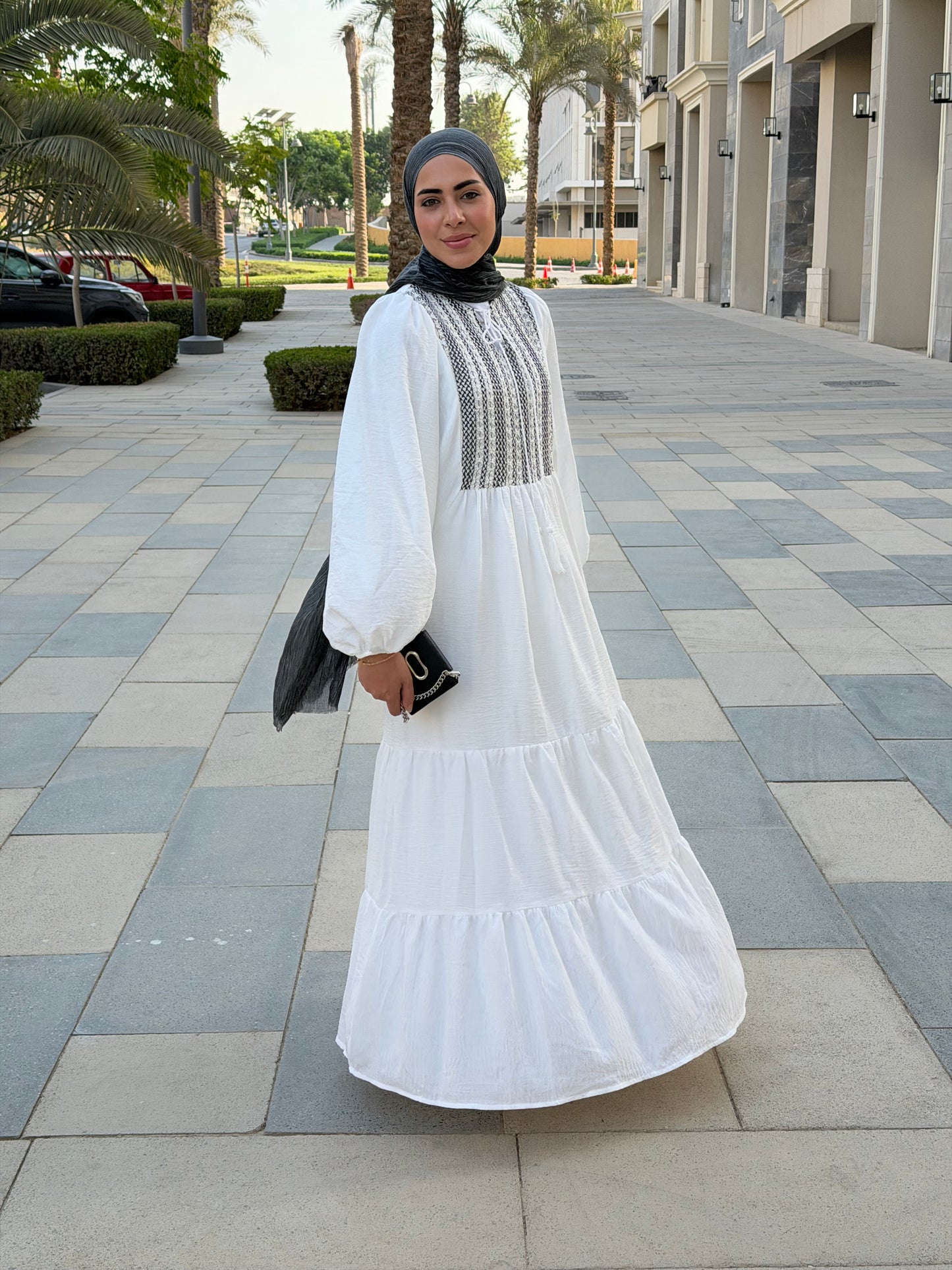 Amara Embroidered Maxi Dress In White