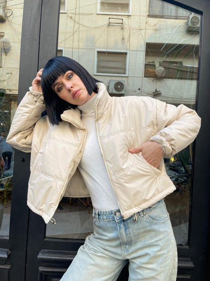 Beige puffer jacket