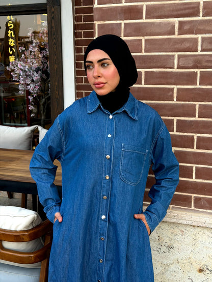 The Indigo Denim Maxi Shirt Dress