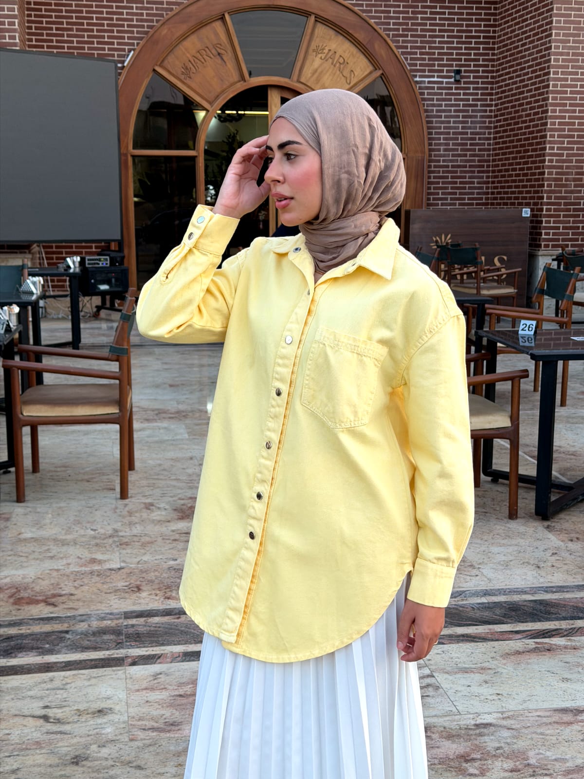 Oversized Yellow Denim Shirt/Jacket