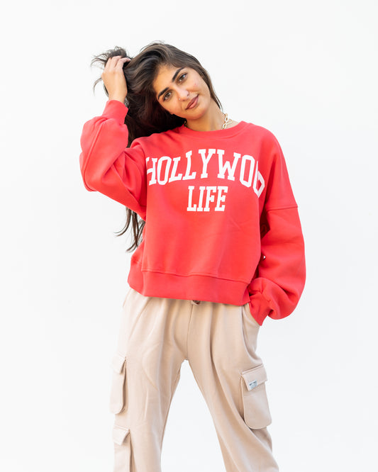 Hollywood crew neck in watermelon