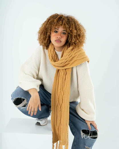 Over sized chunky sweater in off white