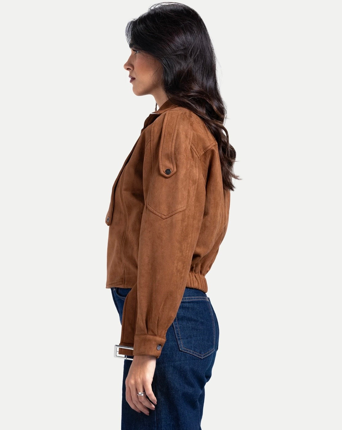 Luna suede jacket in camel
