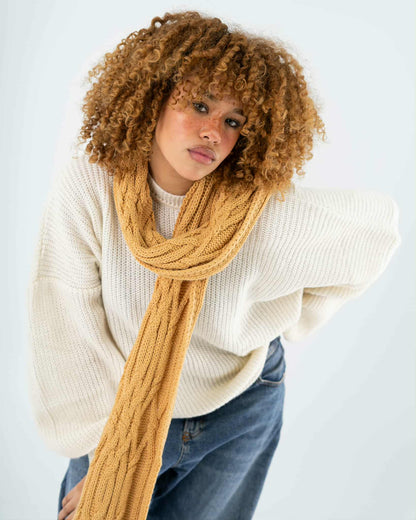 Over sized chunky sweater in off white