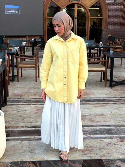 Oversized Yellow Denim Shirt/Jacket