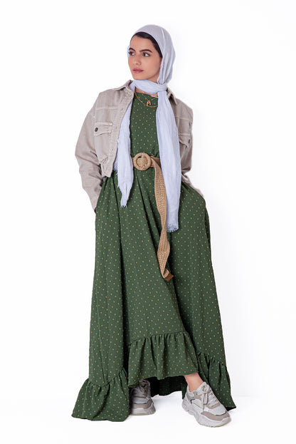 Olive sleeveless dress