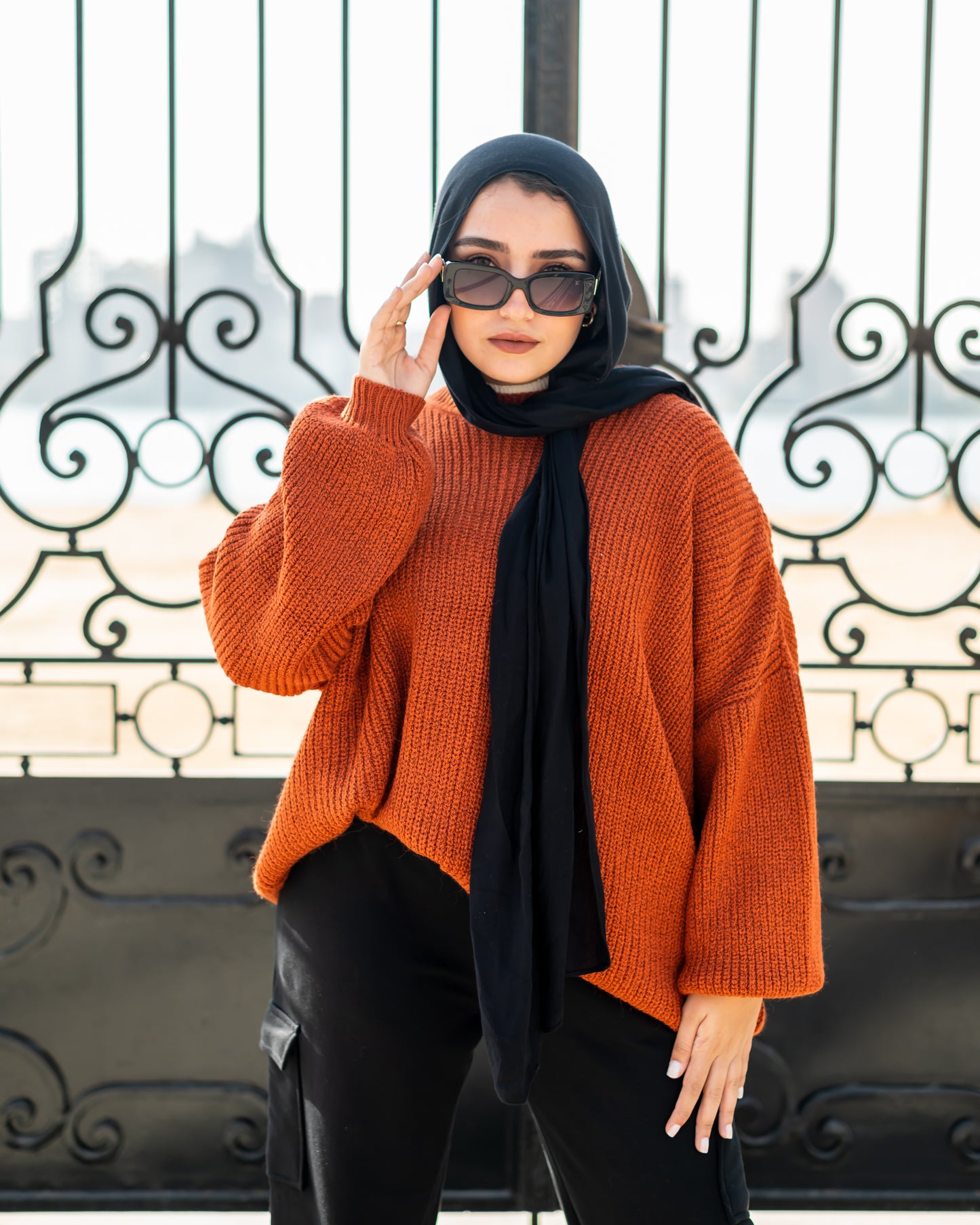 Over sized chunky sweater in camel