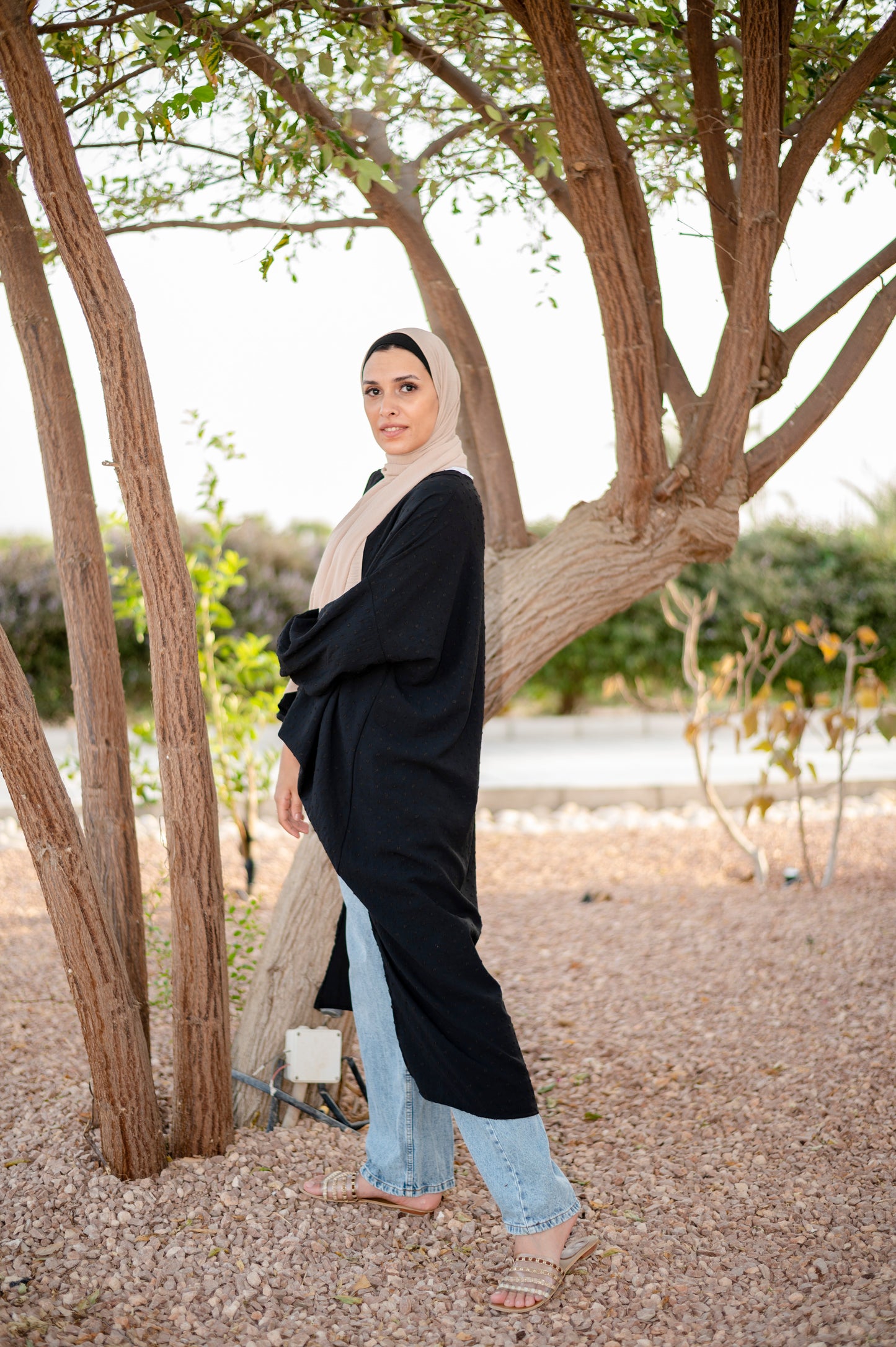 High low blouse in black