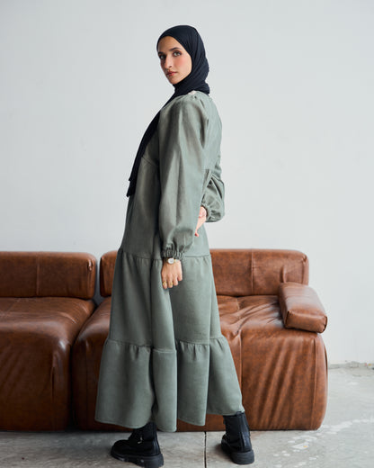 Maxi Tiered Dress light in Olive