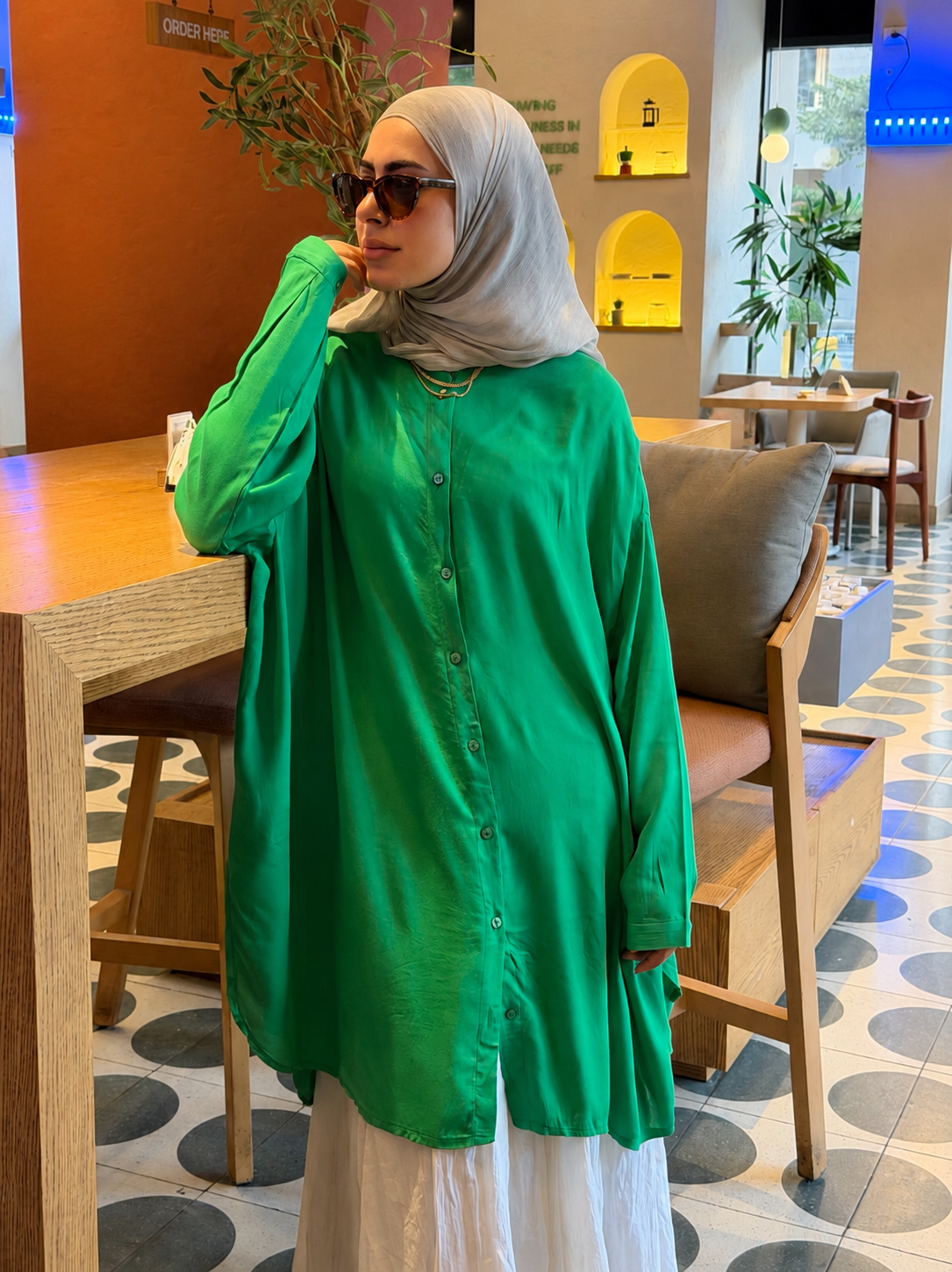 Green Over Sized Shirt