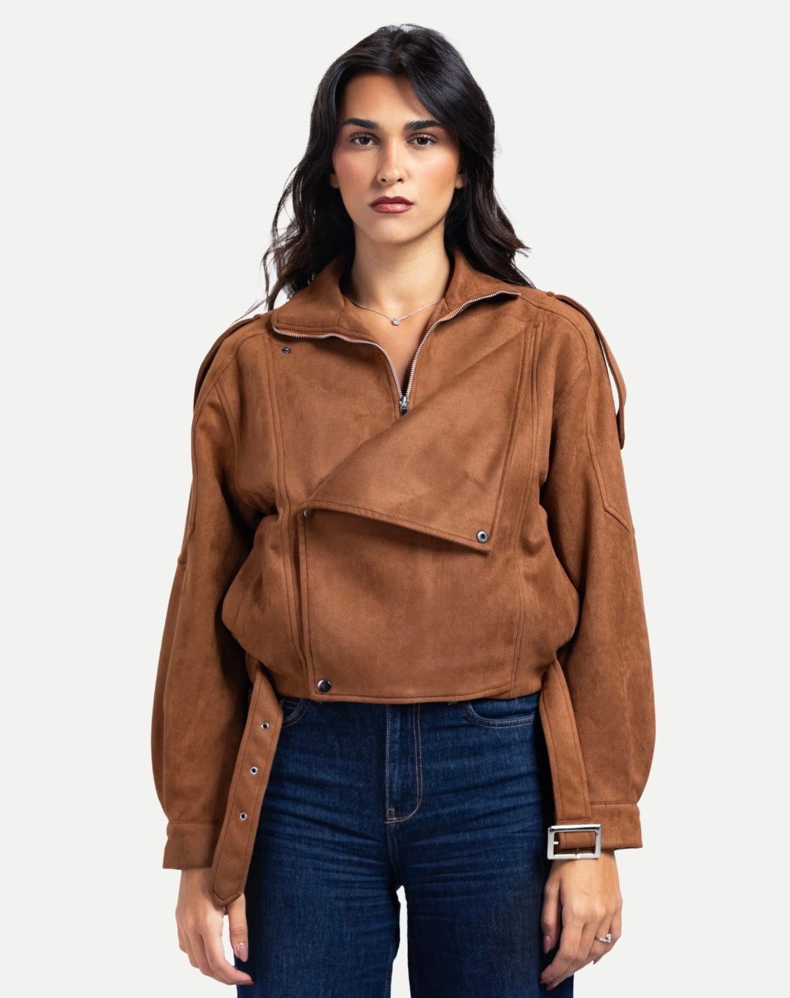 Luna suede jacket in camel