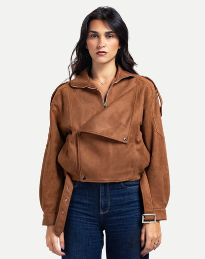 Luna suede jacket in camel
