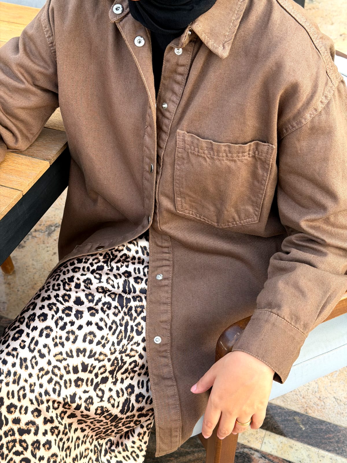 Oversized Brown Denim Shirt/Jacket