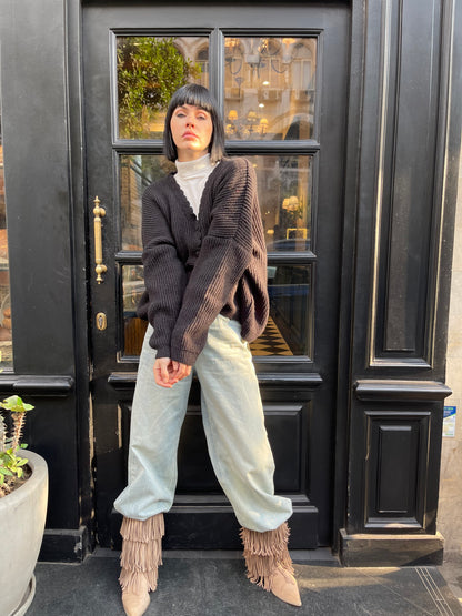 Sky Breeze Knitted Cardigan in black