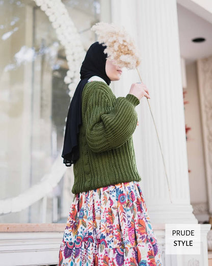 Buffy sleeves sweater in olive