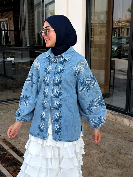 Blue Garden Embroidered Jacket