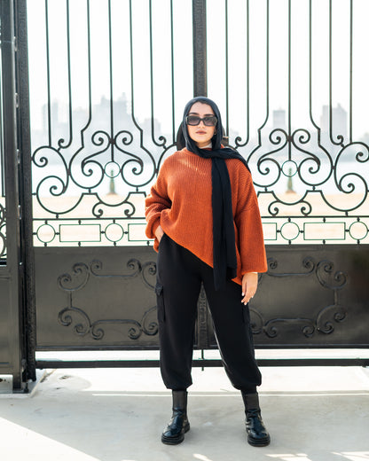 Over sized chunky sweater in camel