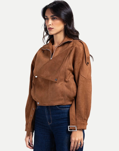 Luna suede jacket in camel