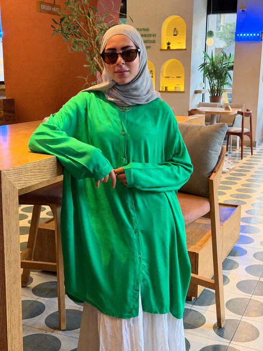 Aura Green Over Sized Shirt