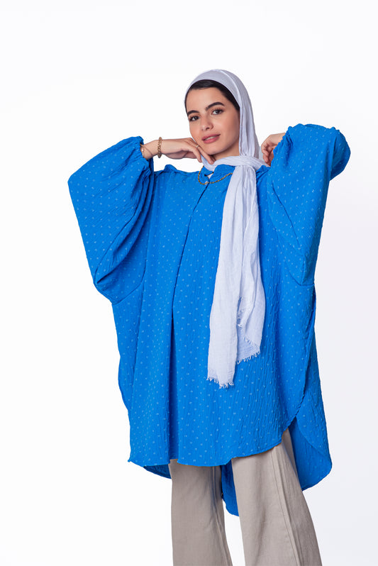Bubble Blouse In Electric Blue
