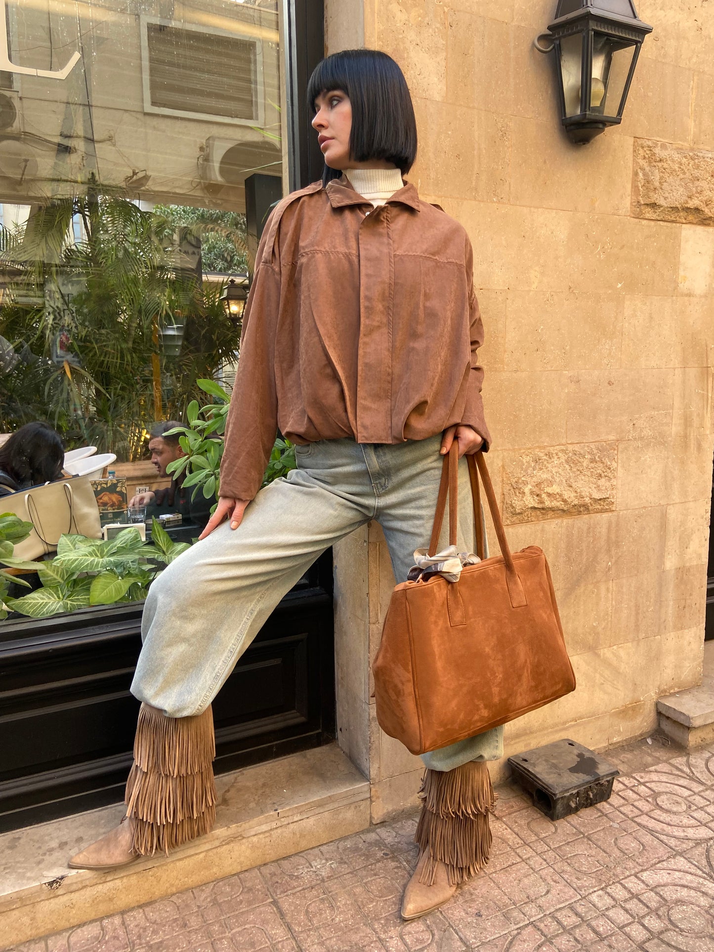 Urban Soft suede Jacket in camel