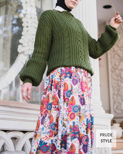 Buffy sleeves sweater in olive