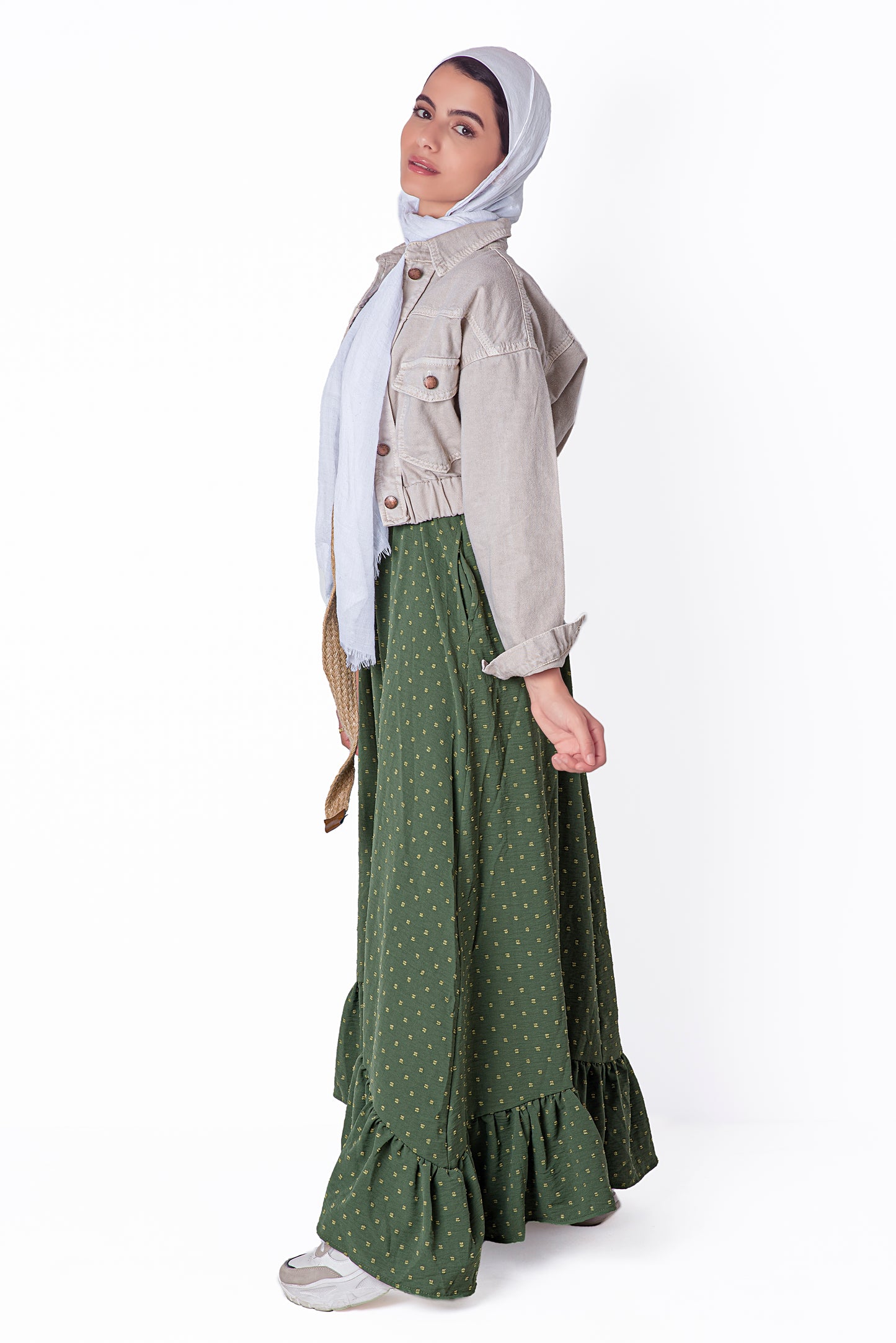 Olive sleeveless dress
