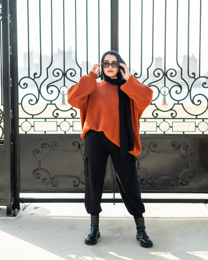 Over sized chunky sweater in camel