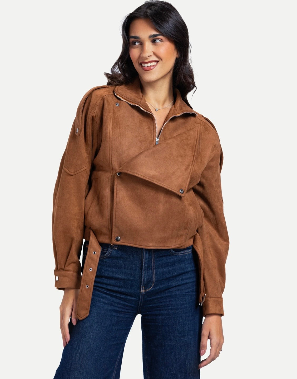 Luna suede jacket in camel