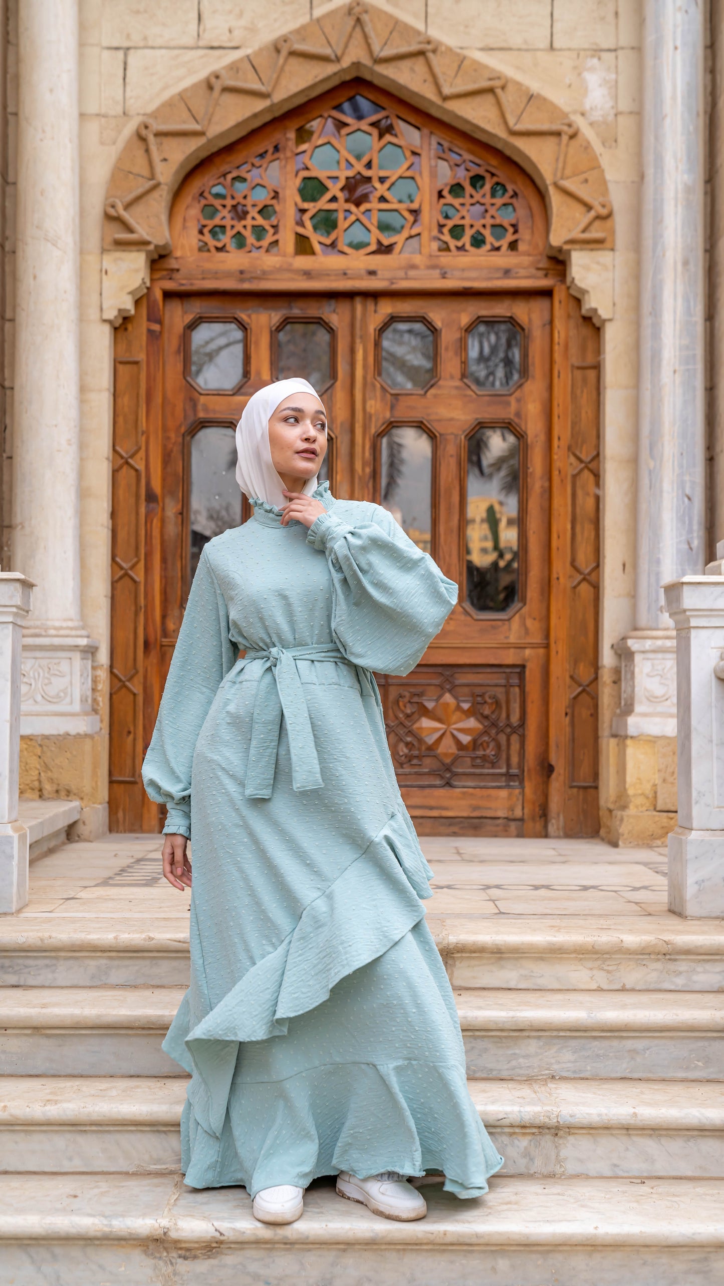 Bubble dress in mint