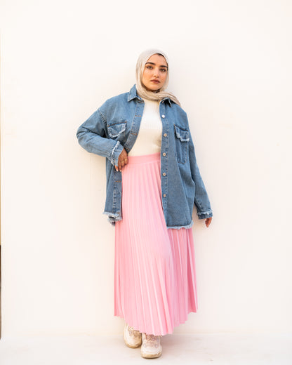 Pleated skirt in  pink