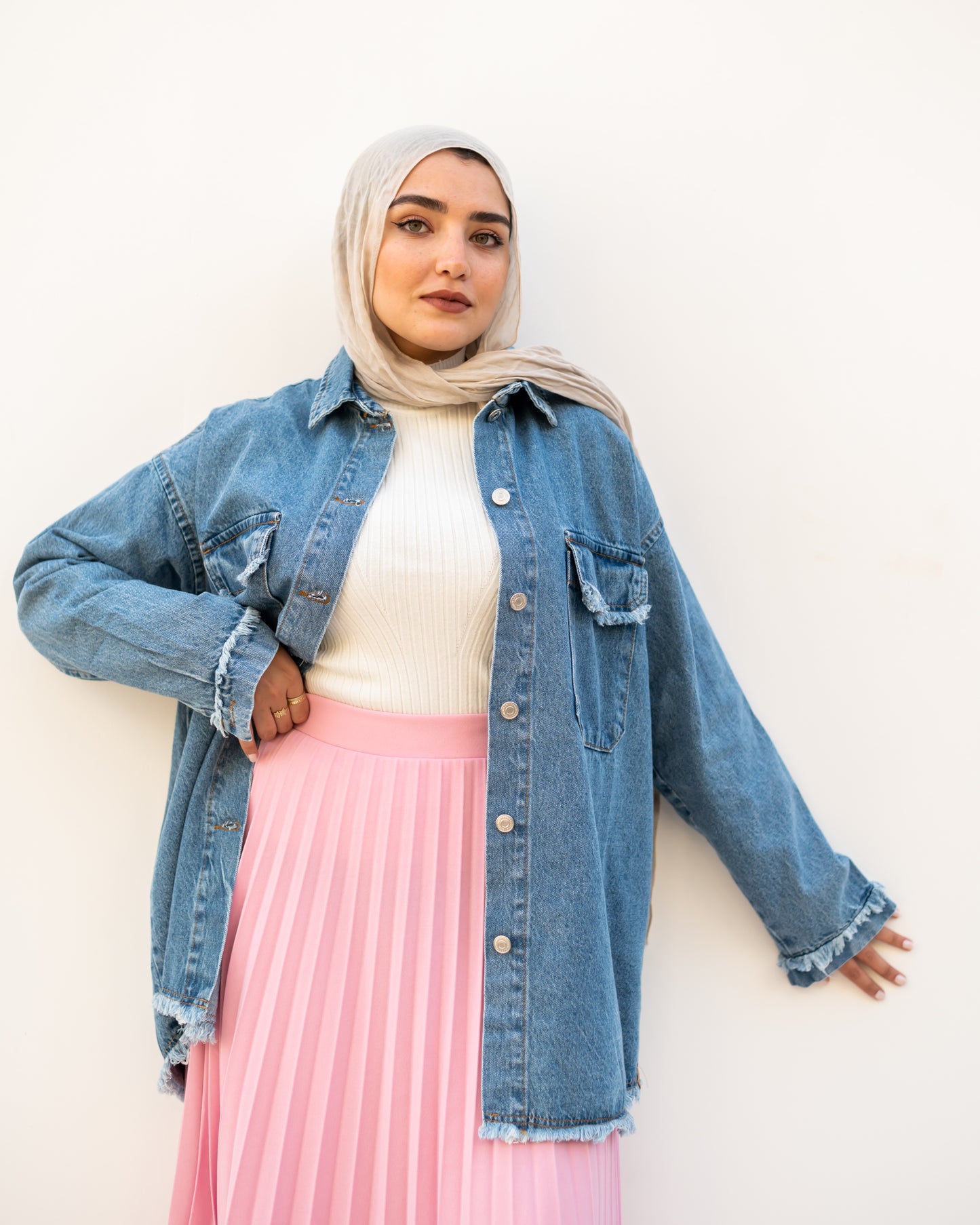 Pleated skirt in  pink