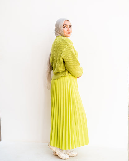 Pleated skirt lemon