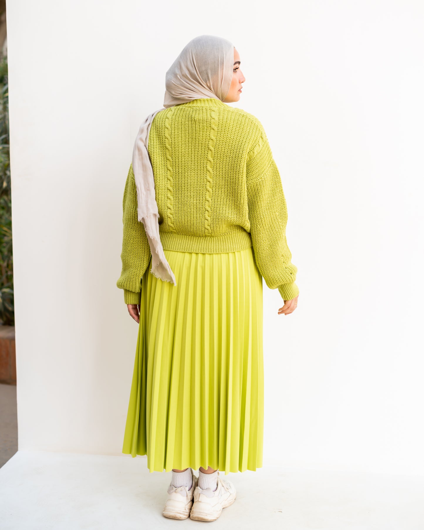Pleated skirt lemon