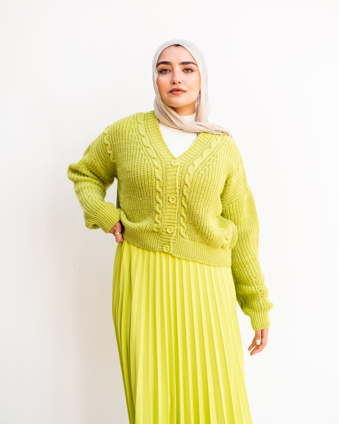 Pleated skirt lemon