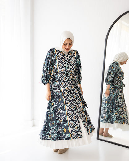 Midnight Blossom Midi Dress in mint