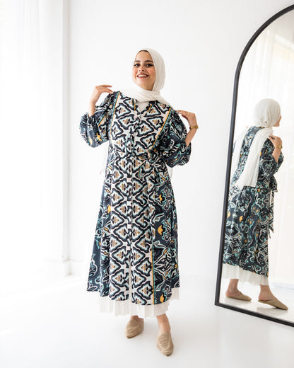 Midnight Blossom Midi Dress in mint