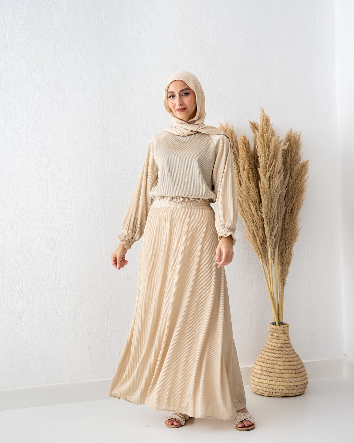 Pleated Satin Set