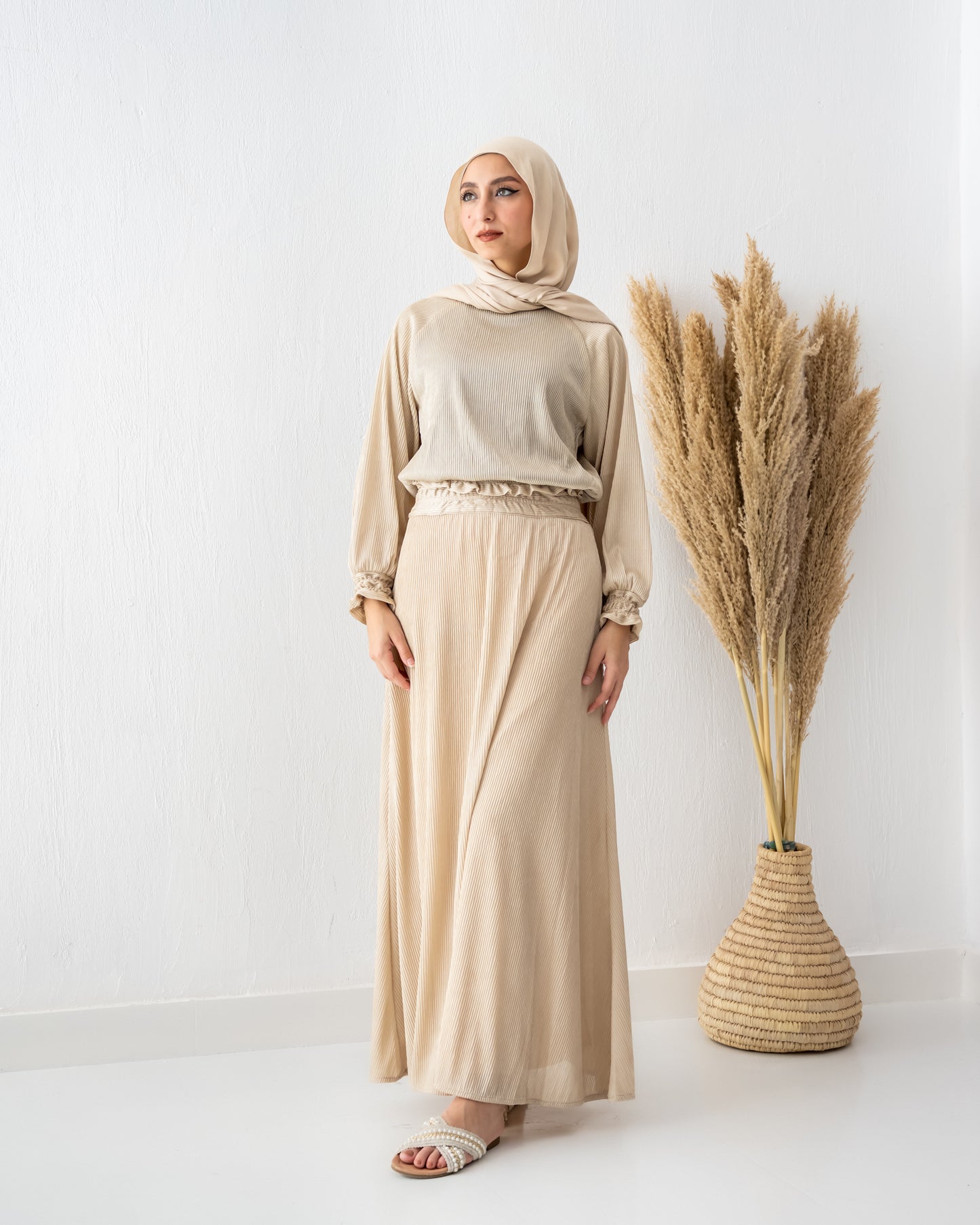 Pleated Satin Set
