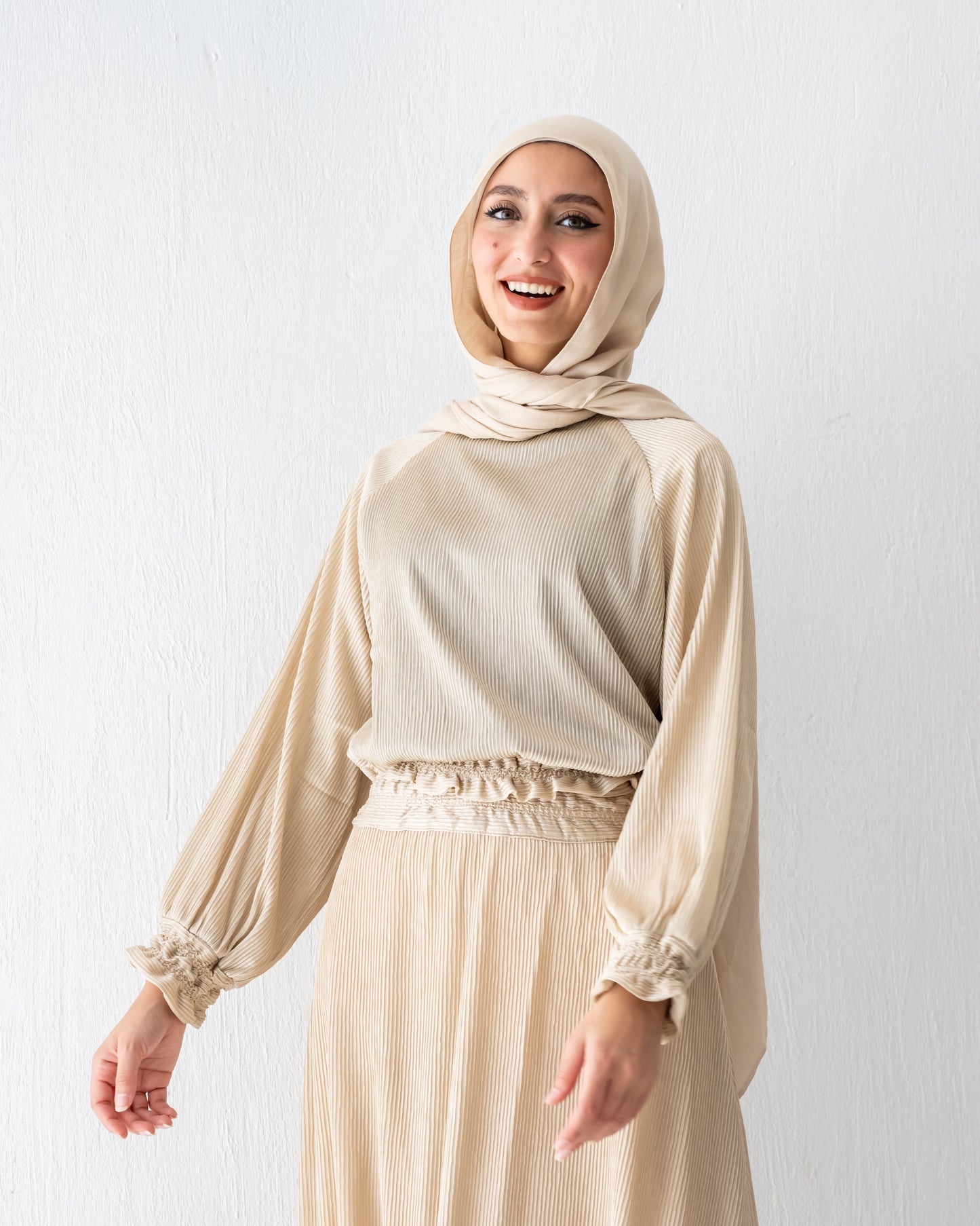 Pleated Satin Set